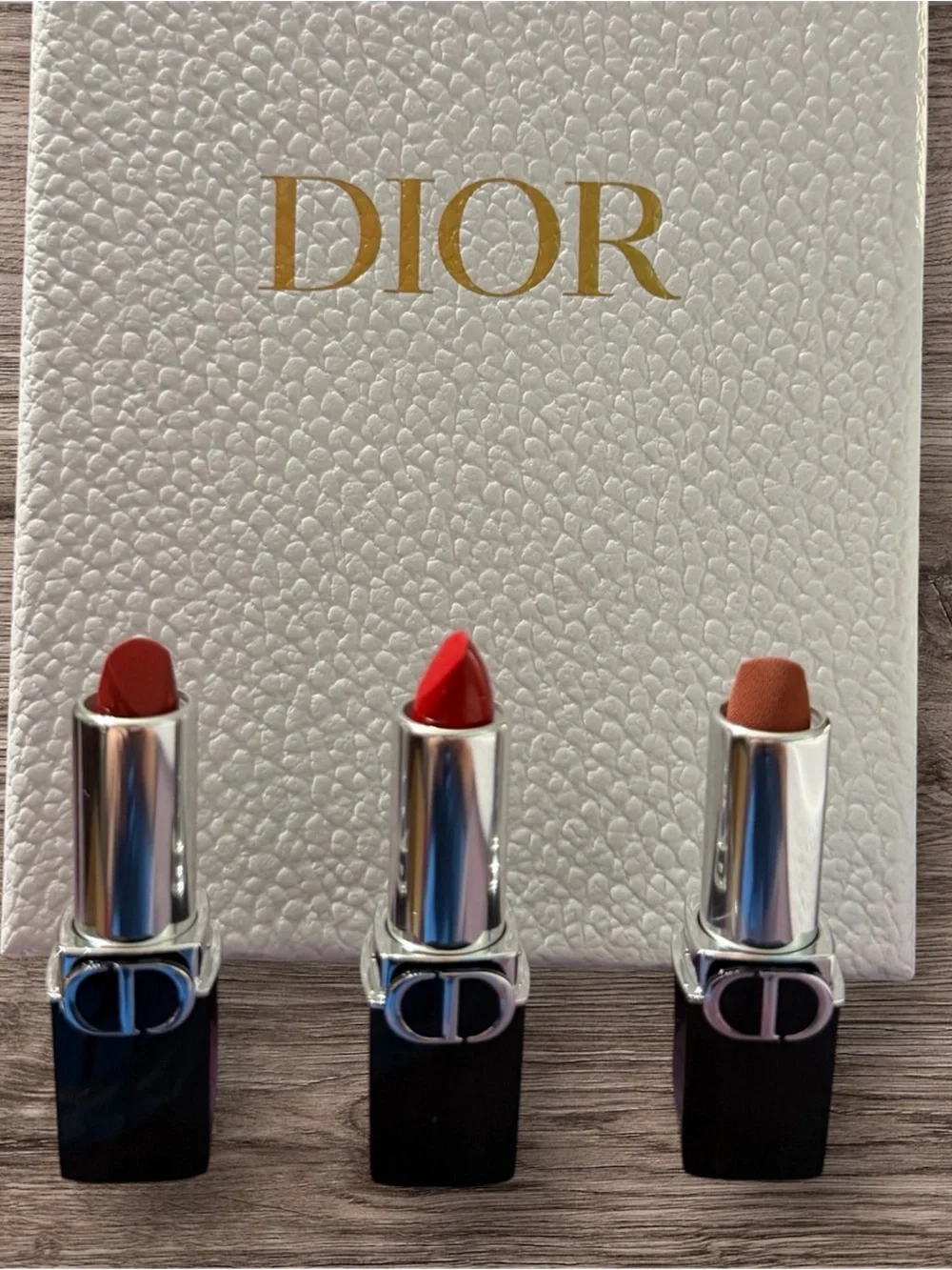 Dior Beauty Privé White Cannage Case with 3 Lipsticks Set